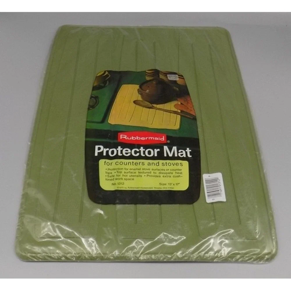 1975 Rubbermaid Avocado Green # 1312 Protector Mat Sealed Counter Sink